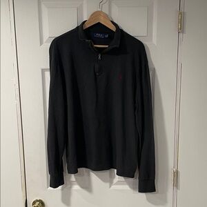 Polo by Ralph Lauren Black Quarter-Zip Pullover with Red Pony